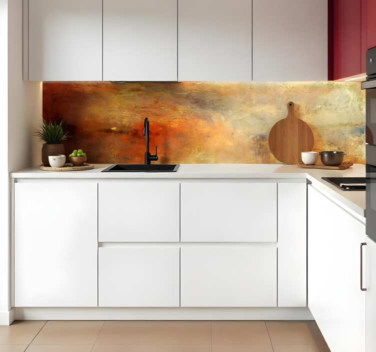 sunset over a lake kitchen wall decal - TenStickers