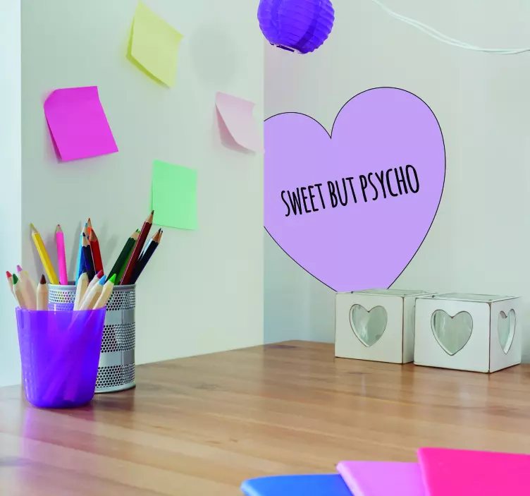 Sweet but Psycho Love Sticker - TenStickers