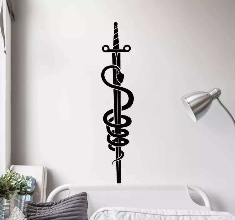 Sword with snake object sticker - TenStickers