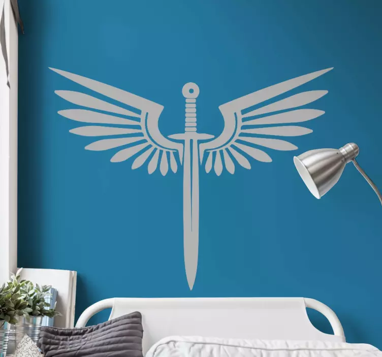 Sword with spread wings object sticker - TenStickers