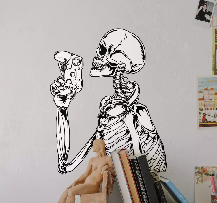 tattoo design skeleton gamer window decal - TenStickers