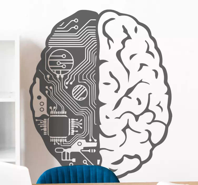 Technical brain Office Sticker - TenStickers