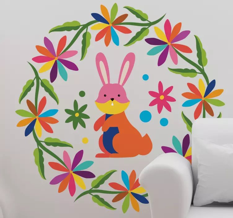 Tenango rabbit style farm animal wall sticker - TenStickers