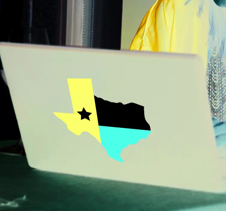 Texas Flag Laptop Sticker - TenStickers