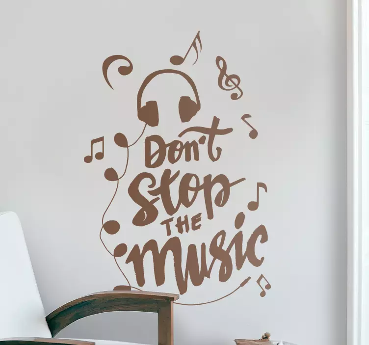 Text composed of musical notes musical stickers - TenStickers