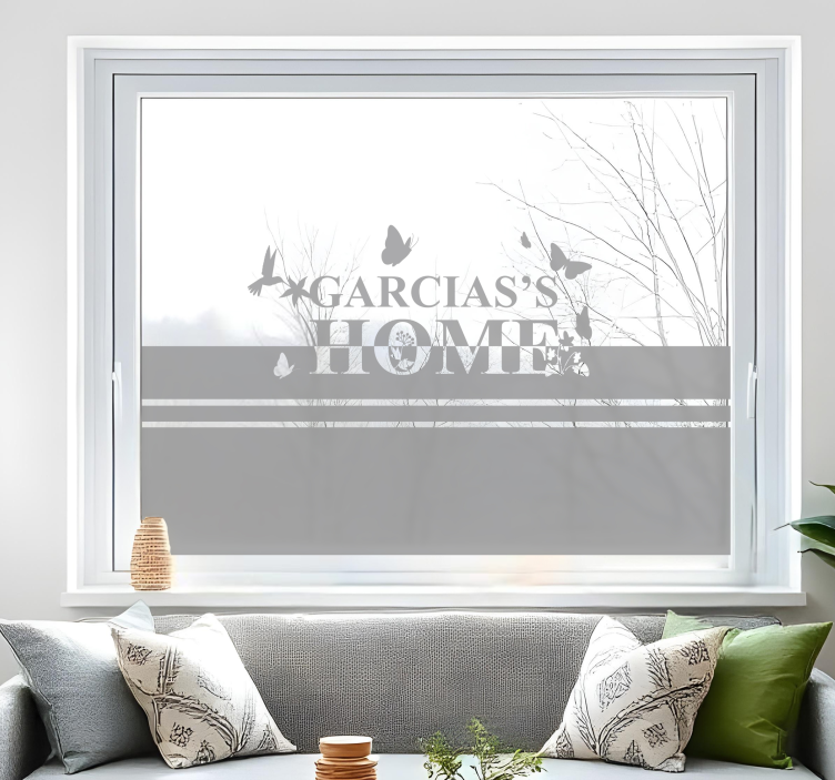 text with plants window decal - TenStickers