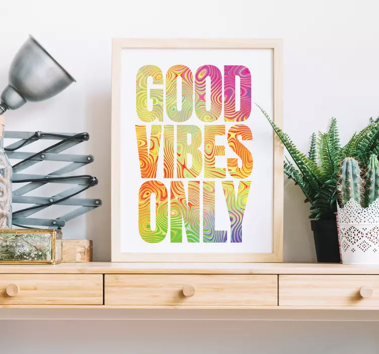 Texture tie dye good vibes motivational decal - TenStickers