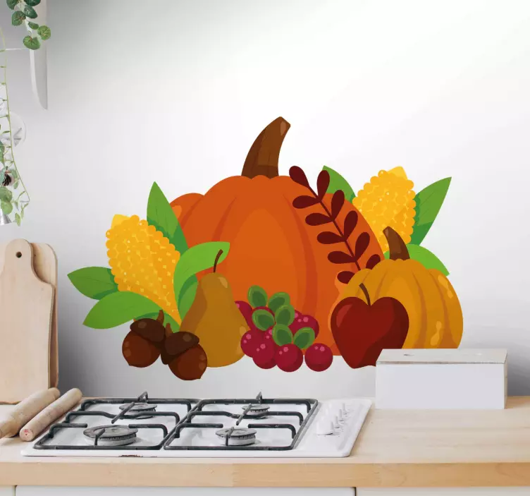 Thanks giving vegetables wall sticker - TenStickers
