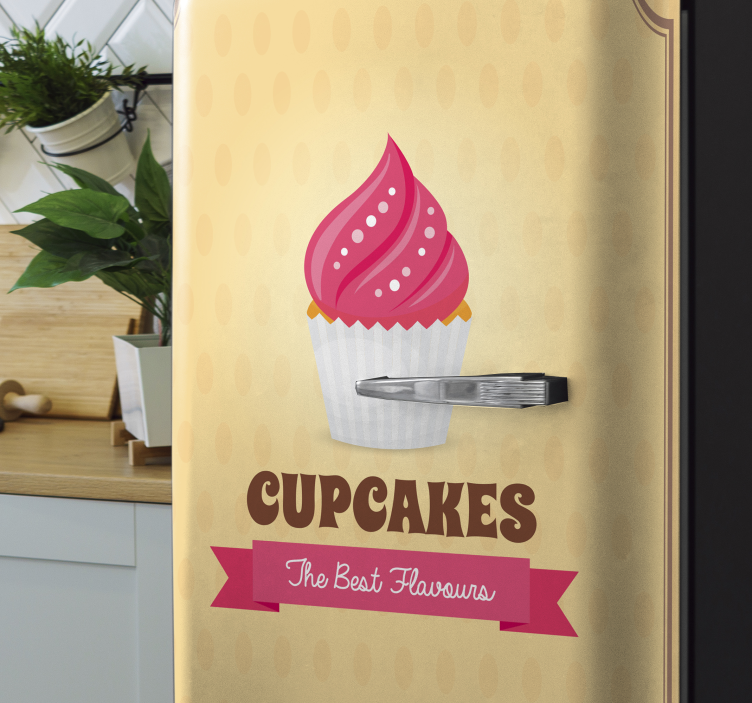 The best flavours of cupcakes fridge sticker - TenStickers