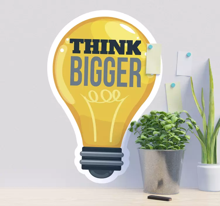 THINK BIGGER wall quote decal - TenStickers