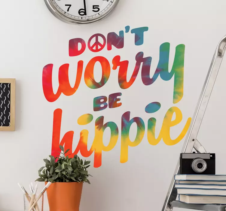 Tie dye be hippie motivational wall sticker - TenStickers