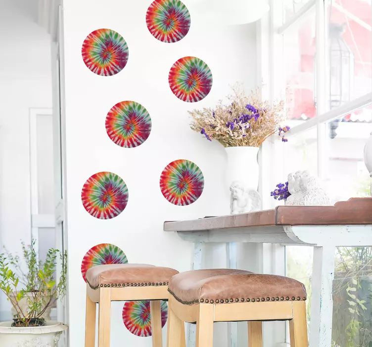 Tie dye circles circle sticker - TenStickers