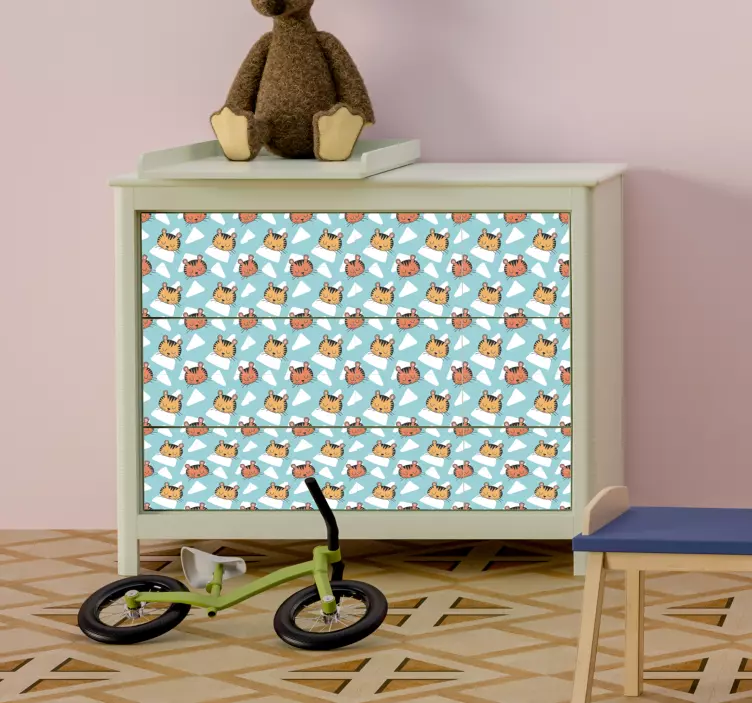 tigers pattern furniture sticker - TenStickers