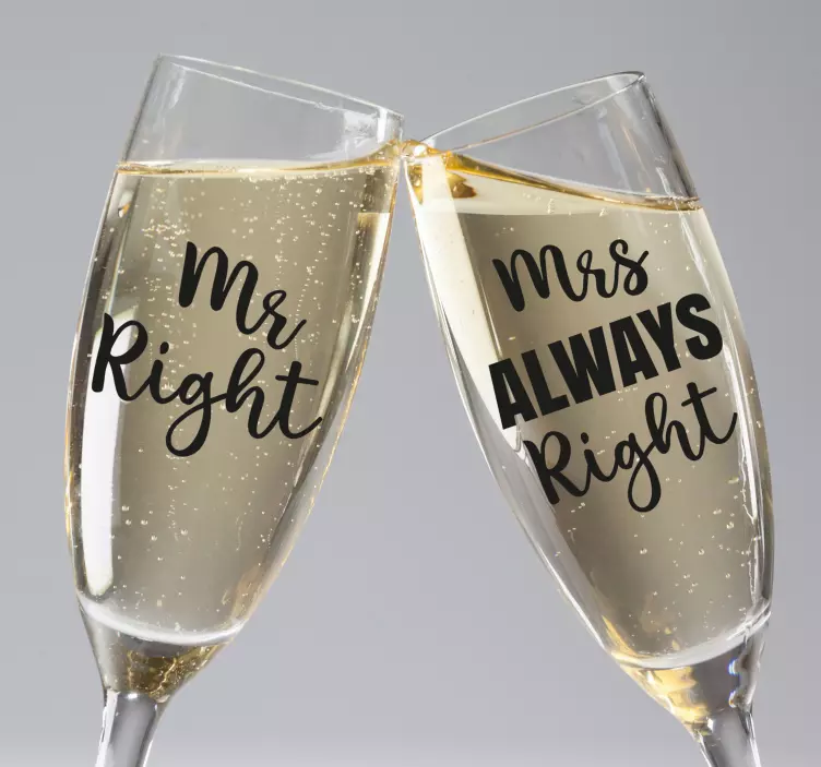 Toast Couple Glasses wedding sticker - TenStickers
