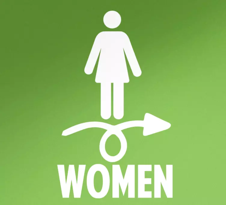 Toilet female sign with arrow door sticker - TenStickers