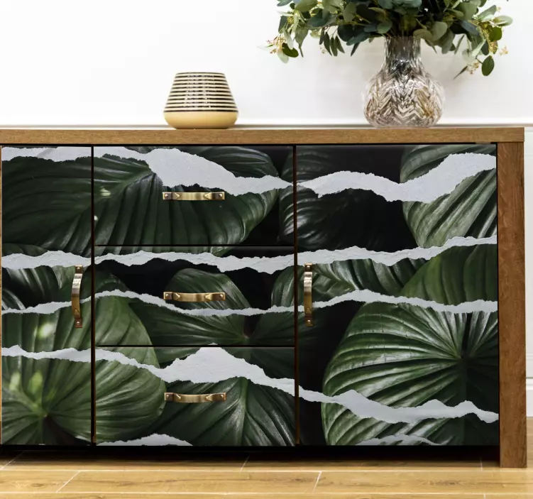 Furniture sticker torn leaf design - TenStickers