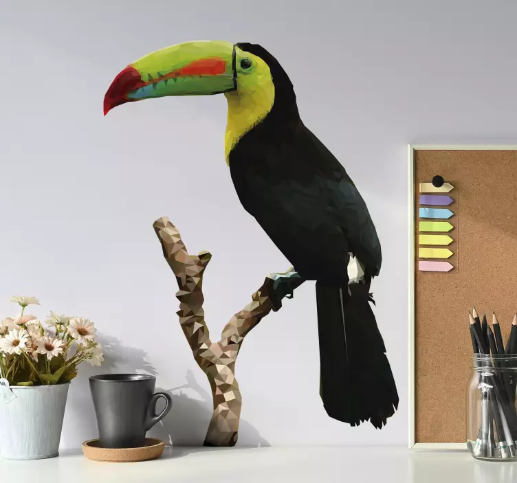Toucan drawing bird wall sticker - TenStickers