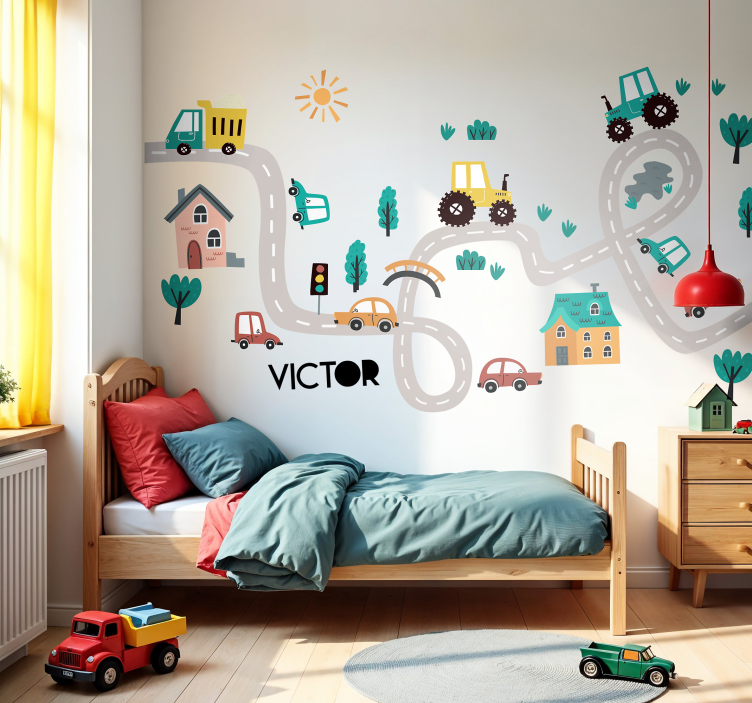 Tractor road wall decal - TenStickers