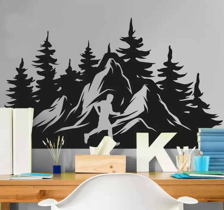 trail running wall sticker - TenStickers