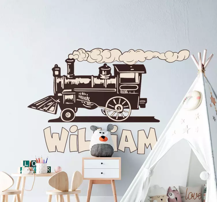 Train with name Personalised Sticker - TenStickers