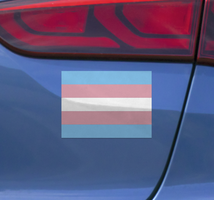 Trans flag car decal - TenStickers