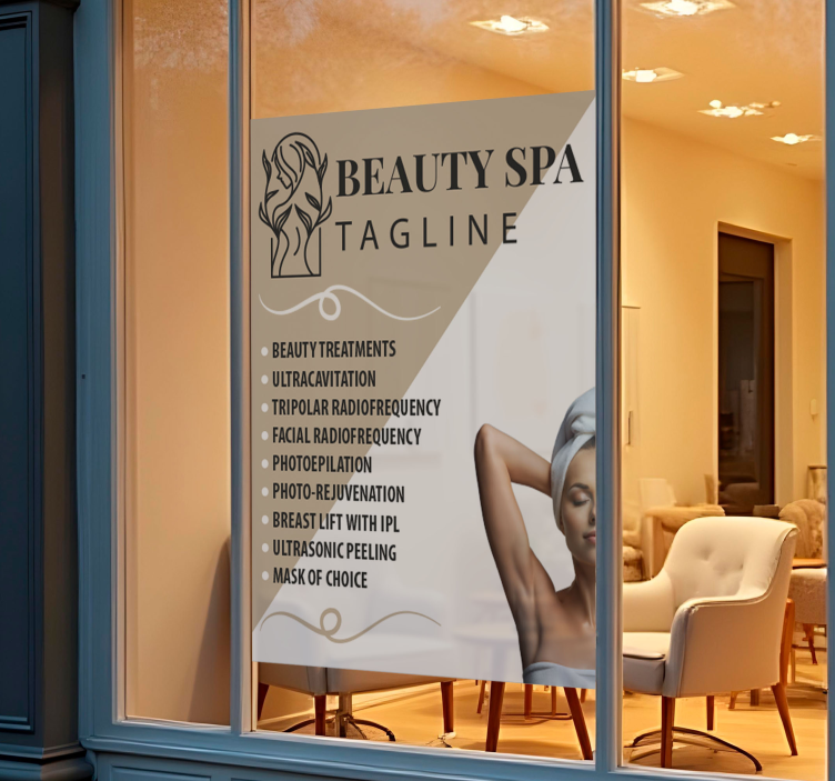 Translucent beauty salons services window decal for business - TenStickers