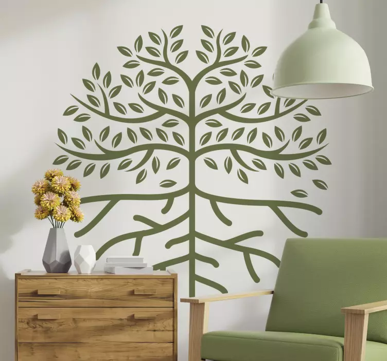 Tree life with roots tree wall sticker - TenStickers