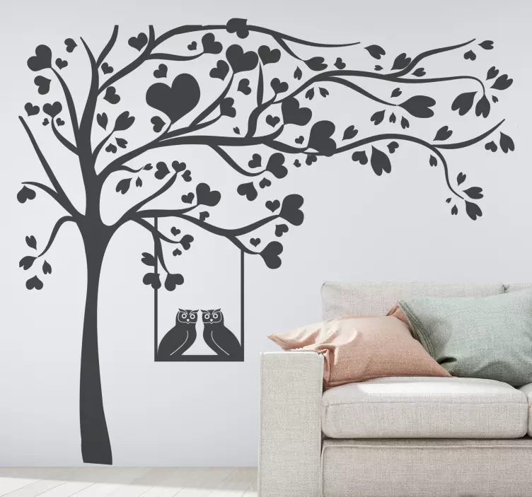 Tree with hearts tree wall decal - TenStickers