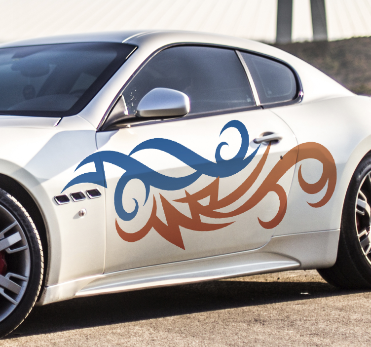 Tribal colorful flames car sticker - TenStickers