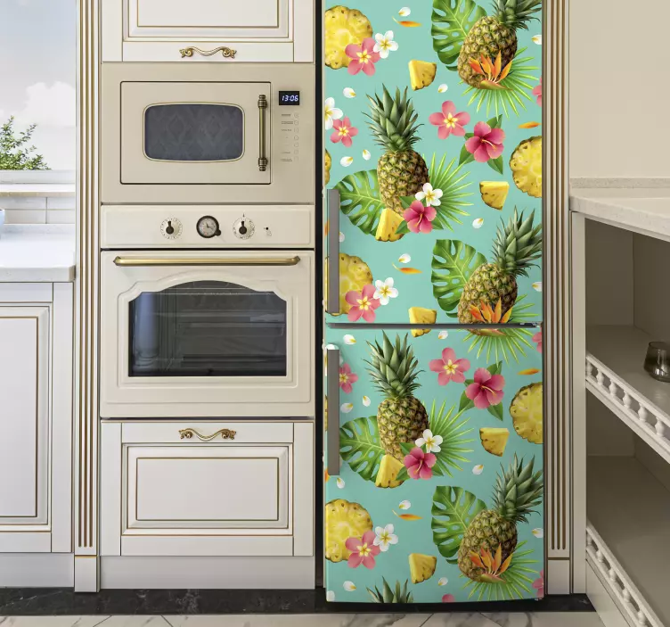 Colorful tropical fruits fridge sticker - TenStickers