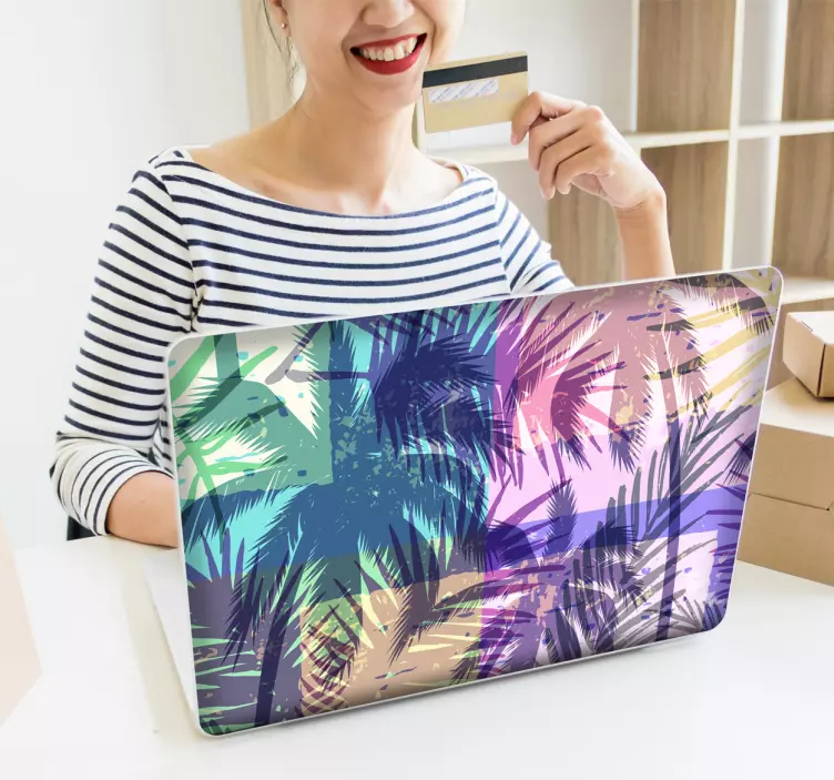Tropical Palm Patterns laptop skin - TenStickers