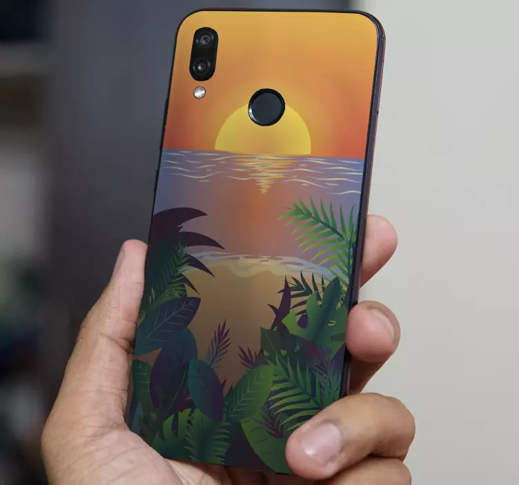 Tropical Sunset huawei sticker - TenStickers