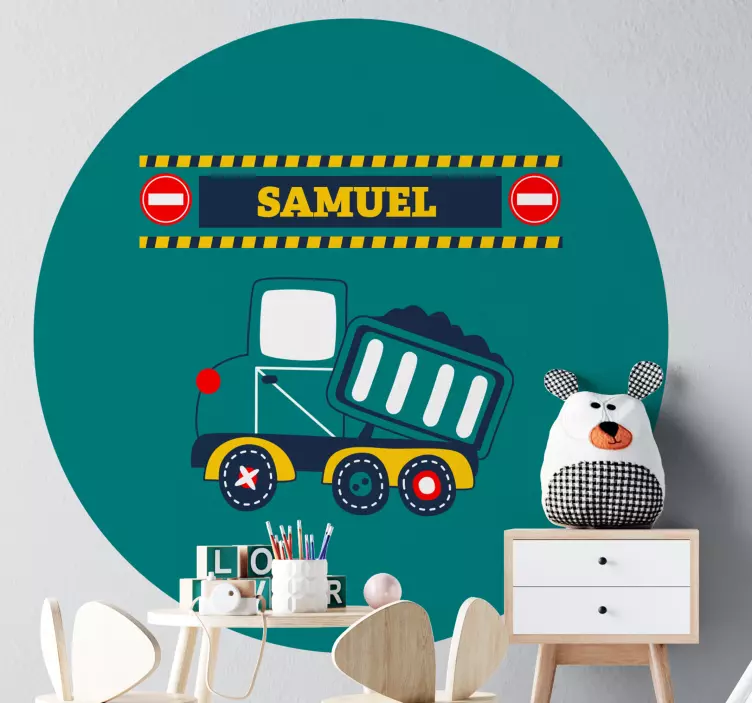 Truck Themed Personalization wall stickers for kids - TenStickers