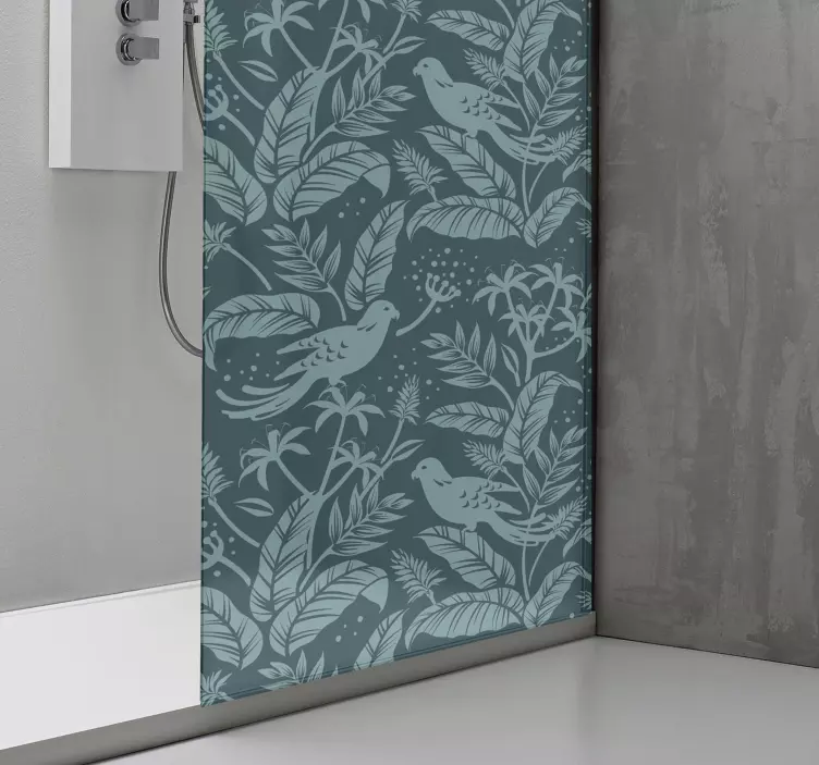 Turquoise flying birds shower screen decal - TenStickers