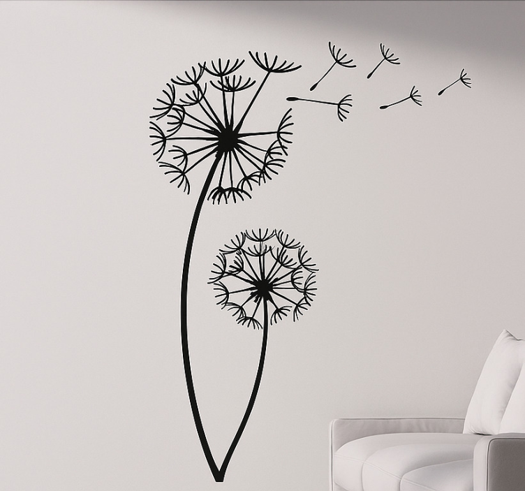 Two dandelions wall decal for living room - TenStickers