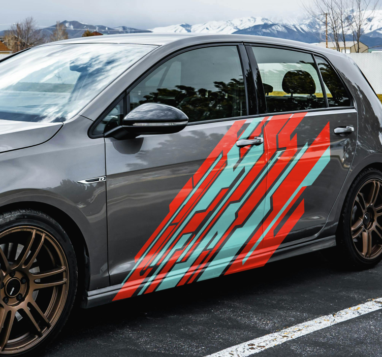 Two tones geometric design car decal - TenStickers