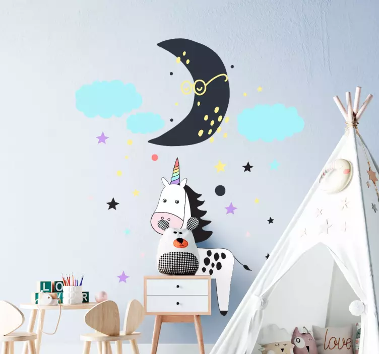 Unicorn Night Sky wall stickers for kids - TenStickers