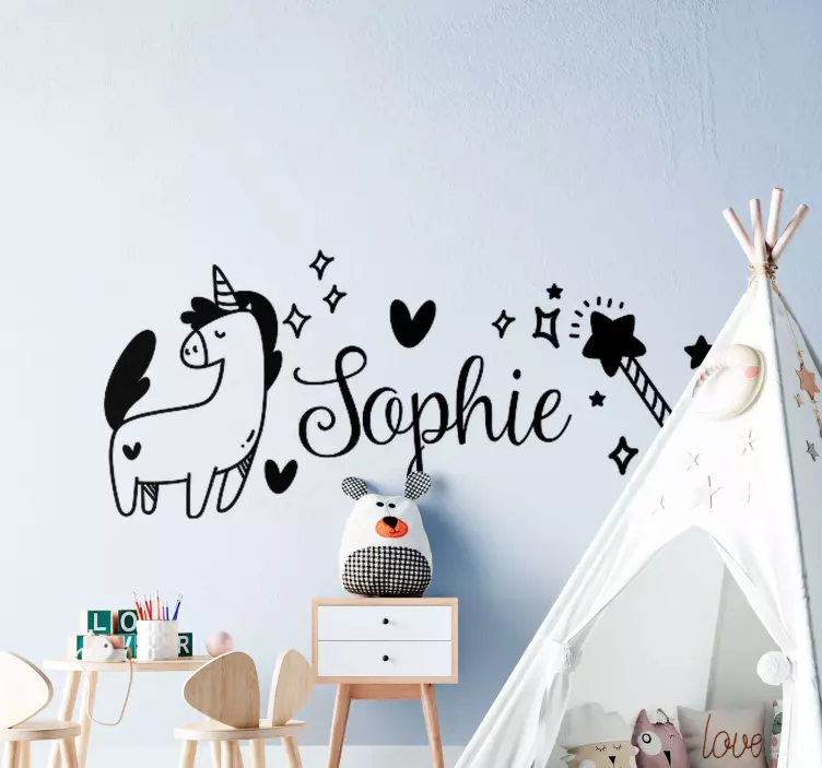 Unicorn magic design wall stickers for kids - TenStickers