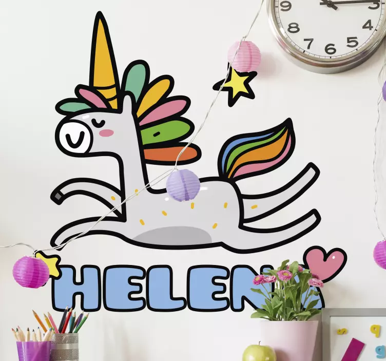 Unicorn personalized fairy tale sticker - TenStickers