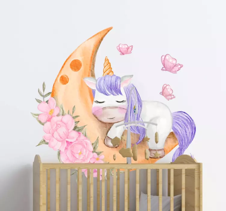Unicorn with butterfly Movie sticker - TenStickers