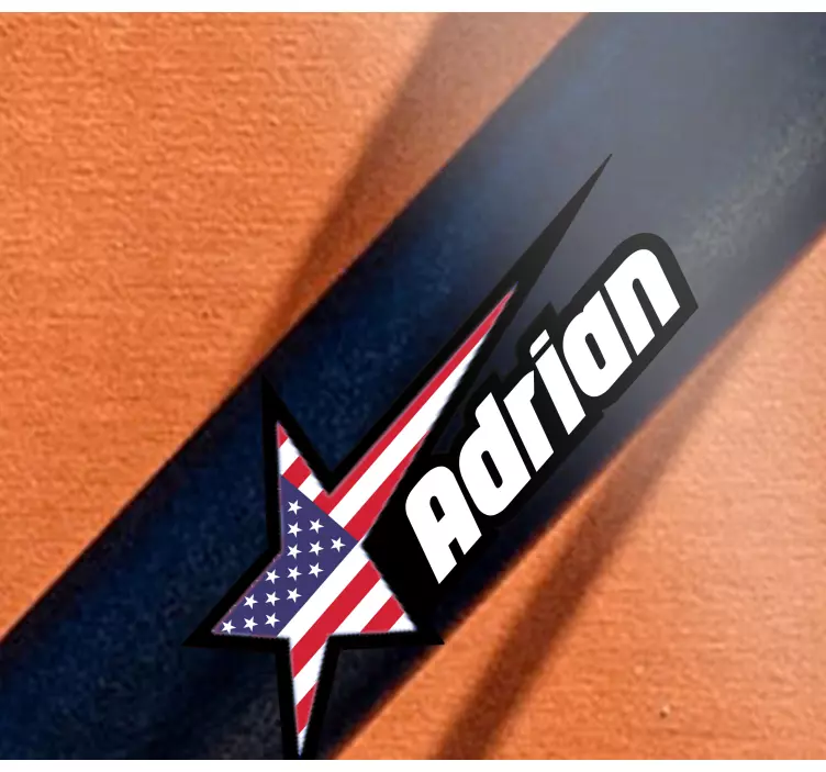 United States flag and custom name bike sticker - TenStickers