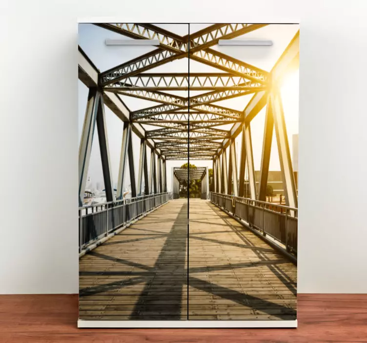 Urban Bridge Sunset location wall sticker - TenStickers
