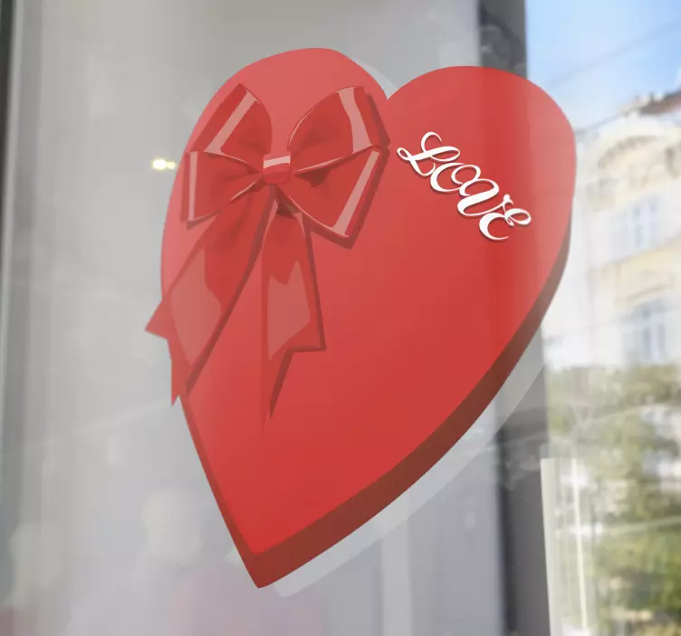 Valentine's Box Heart Wall Sticker - TenStickers