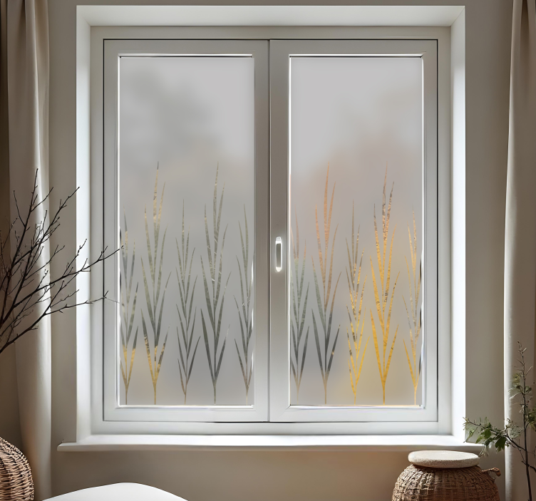 vertical plants window decal - TenStickers