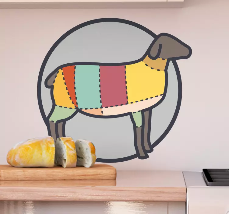 Vibrant Farm Sheep farm animal wall decal - TenStickers