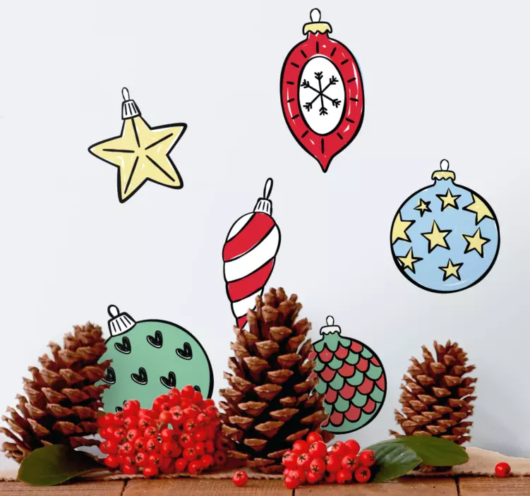 Vibrant Festive Decorations holiday sticker - TenStickers