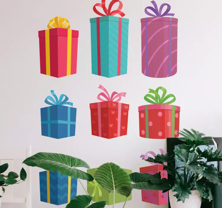 Vibrant Gift Containers holiday sticker - TenStickers