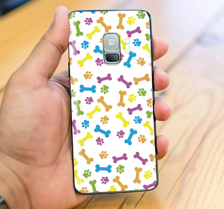 Vibrant Paw Imprints Samsung stickers - TenStickers