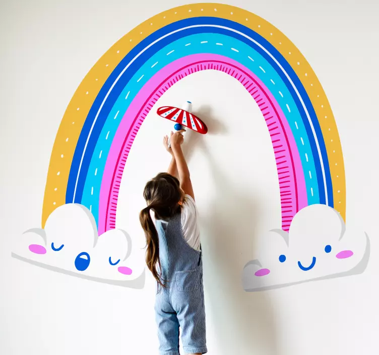 Vibrant rainbow skies wall stickers for kids - TenStickers