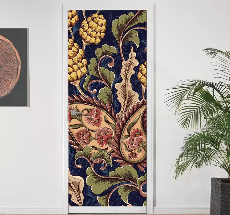 Victorian pattern door decal - TenStickers